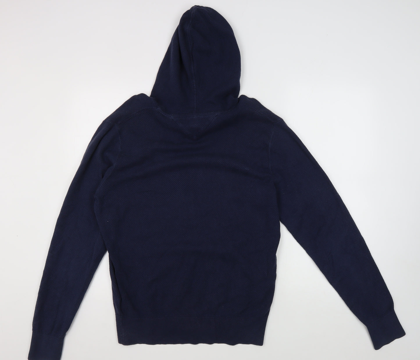 Tommy Hilfiger Men's Blue Hoodie, Size M, Cotton Pullover