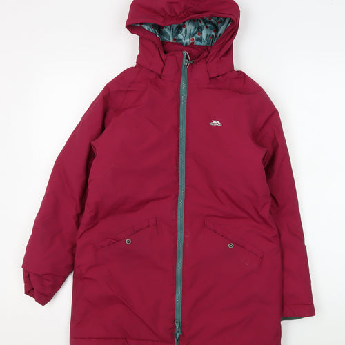 Trespass Girls Red Waterproof Parka Coat 9-10 Years