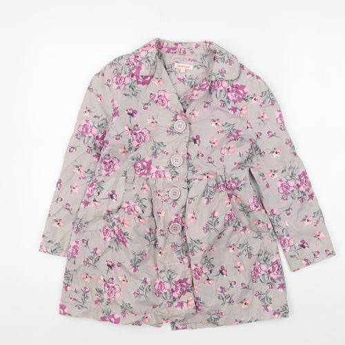 bluezoo Girls Multicoloured Floral Cotton Coat 4 Years