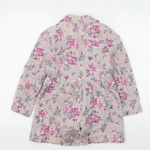 bluezoo Girls Multicoloured Floral Cotton Coat 4 Years