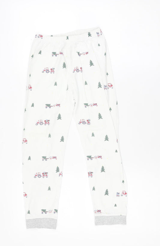 The White Company Boys White Lounge Pants 7-8 Years Christmas