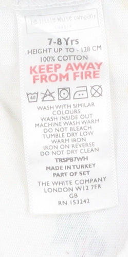 The White Company Boys White Lounge Pants 7-8 Years Christmas