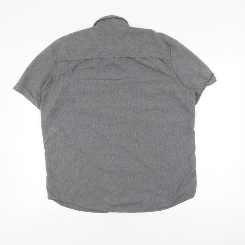C&A Men's Grey Button-Up Shirt L
