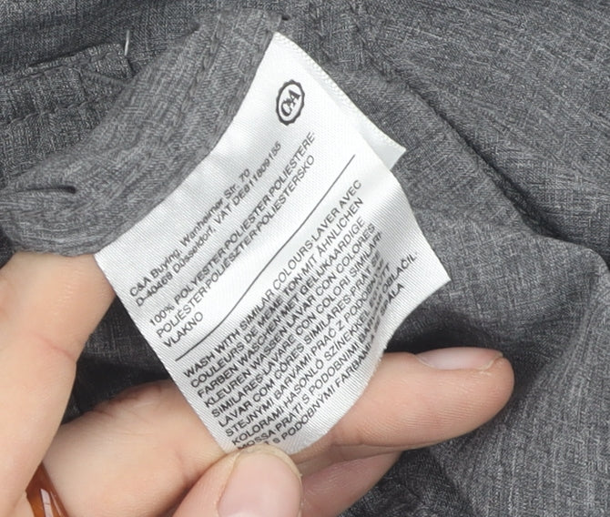 C&A Men's Grey Button-Up Shirt L
