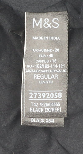 Marks and Spencer Women's Black Shift Dress Size 20