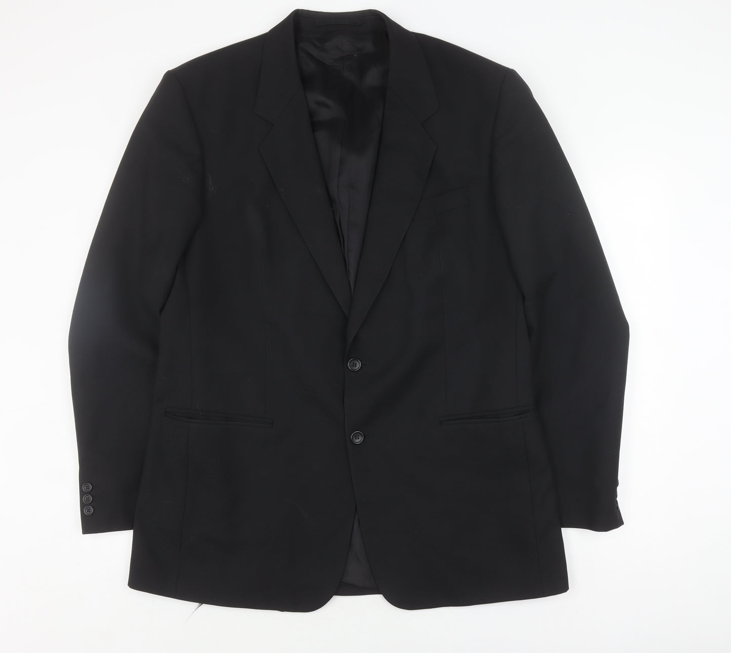 Varteks Men's Black Classic Blazer, Size 44L, Two-Button
