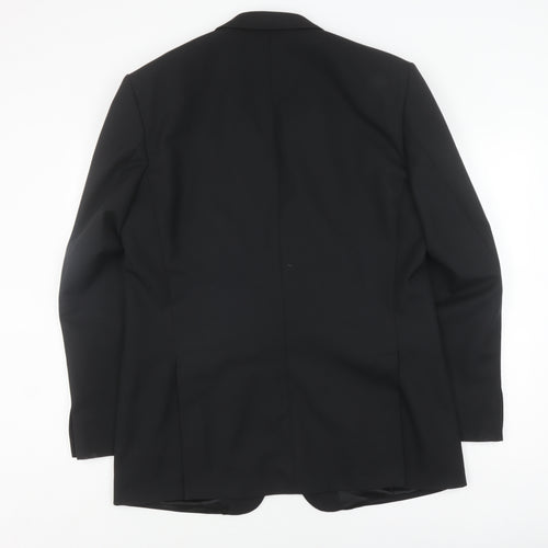 Varteks Men's Black Classic Blazer, Size 44L, Two-Button