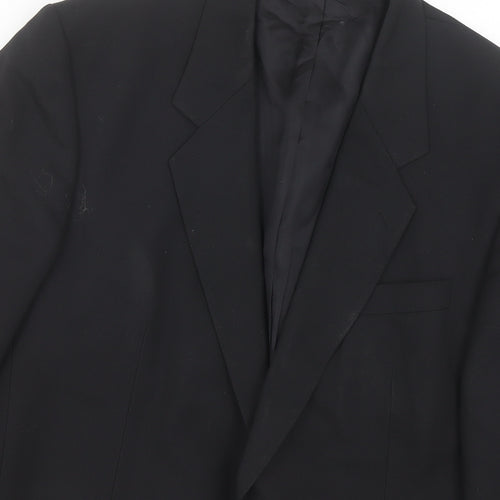 Varteks Men's Black Classic Blazer, Size 44L, Two-Button