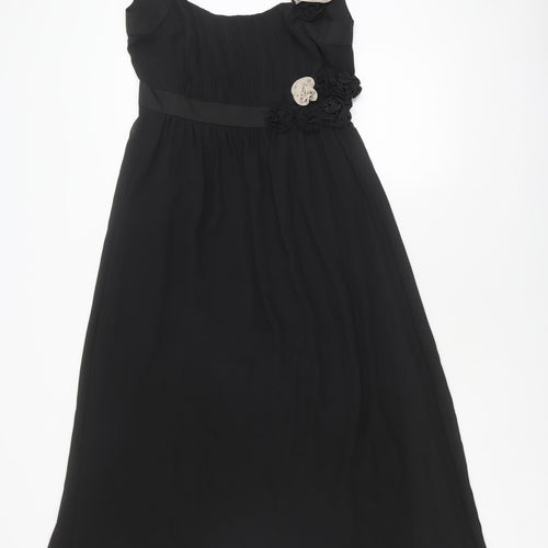 Next Women Black A-Line One Shoulder Dress, Size 12