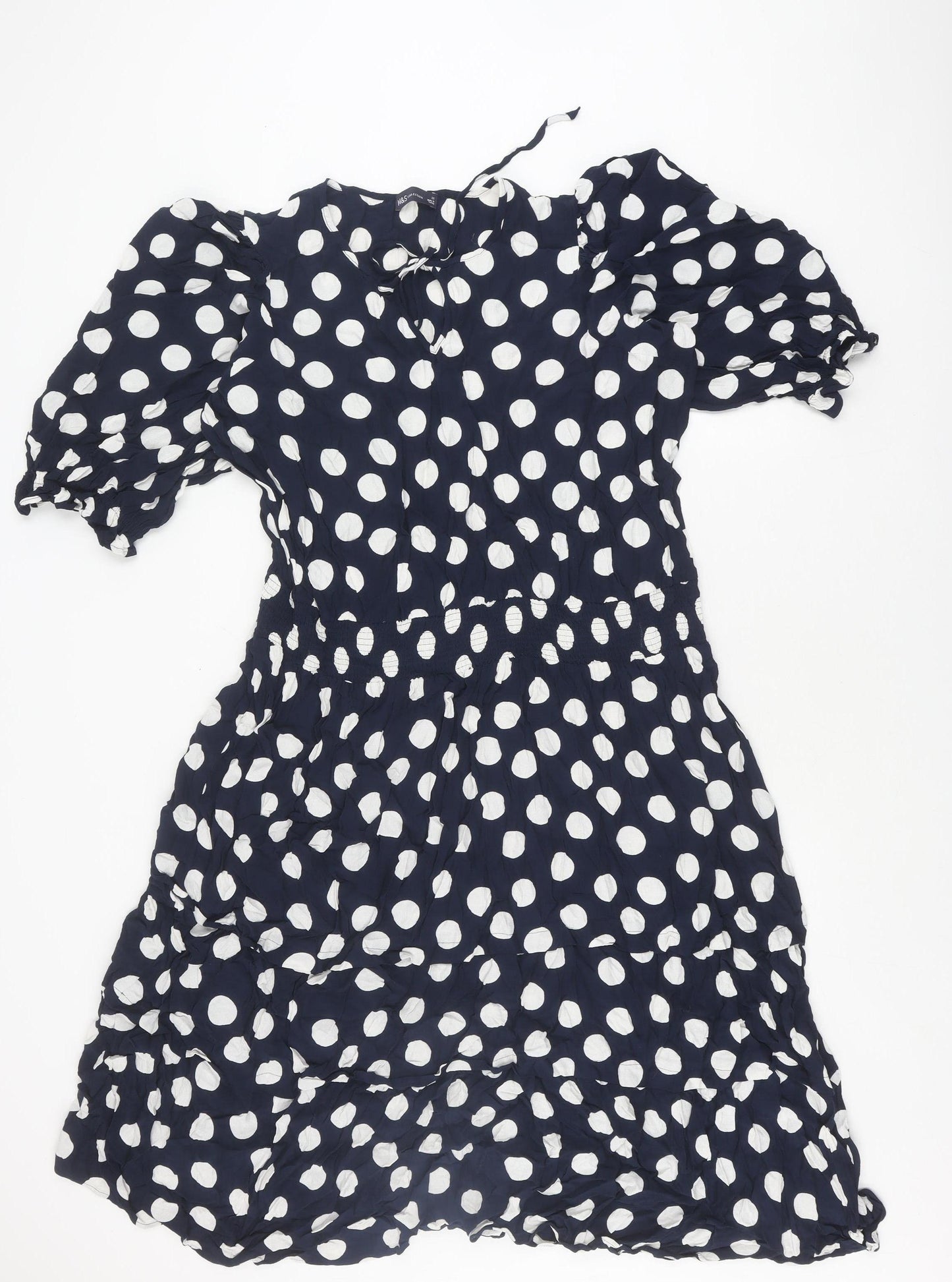 Marks and Spencer Women Polka Dot Dress Size 22 Blue