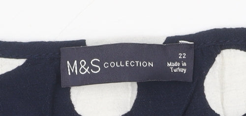 Marks and Spencer Women Polka Dot Dress Size 22 Blue