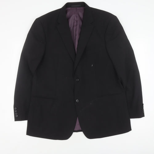 Greenwoods Men's Black Regular Fit Blazer, Size 44R