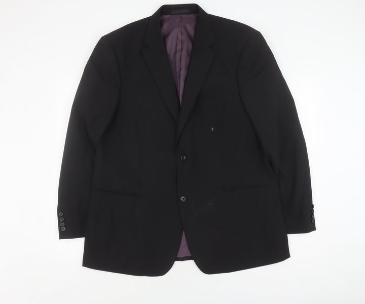 Greenwoods Men's Black Regular Fit Blazer, Size 44R