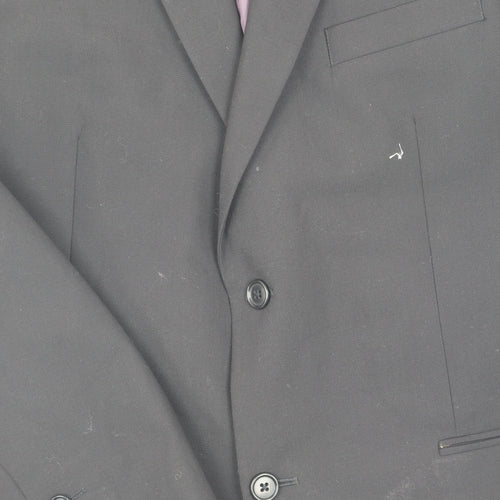 Greenwoods Men's Black Regular Fit Blazer, Size 44R
