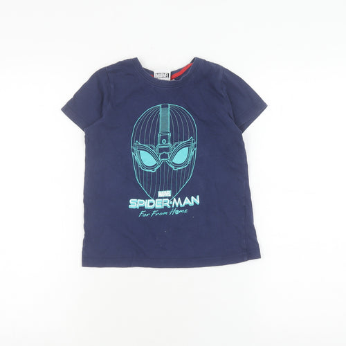 Marvel Boys Blue Spider-Man T-Shirt 5-6 Years Casual Graphic