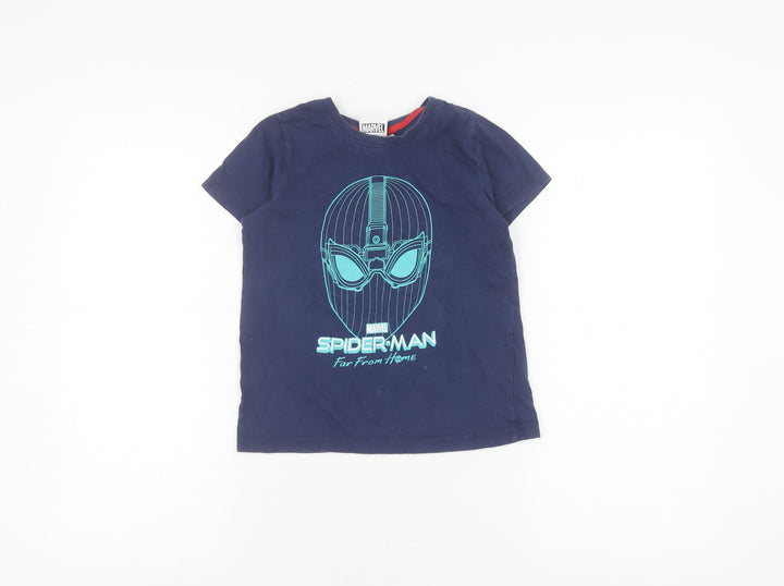 Marvel Boys Blue Spider-Man T-Shirt 5-6 Years Casual Graphic