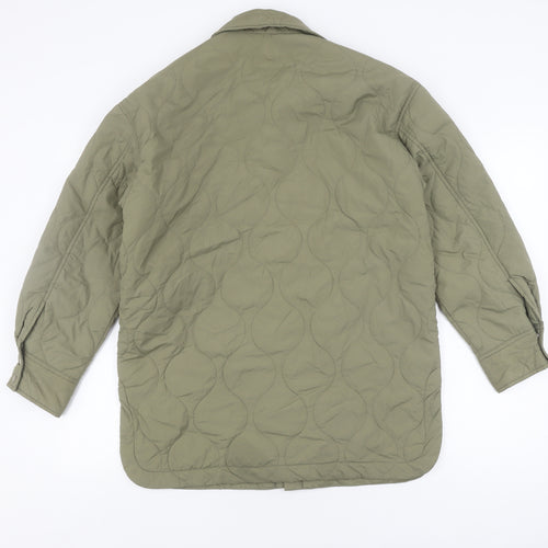 H&M Women's Green Quilted Jacket Size 12