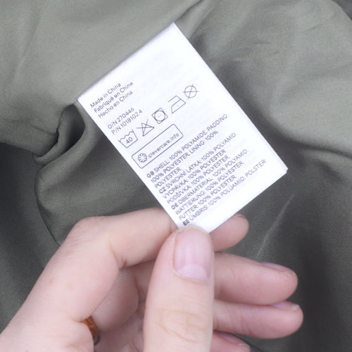 H&M Women's Green Quilted Jacket Size 12