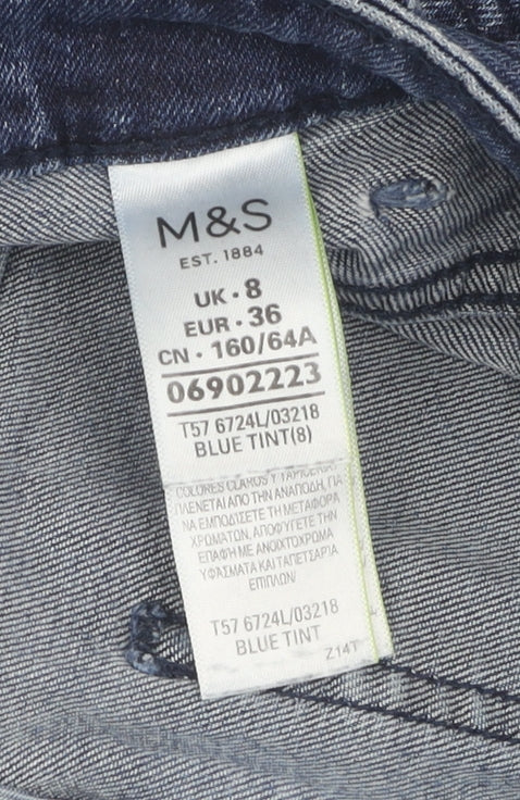 M&S Women's Blue Straight Jeans UK Size 8