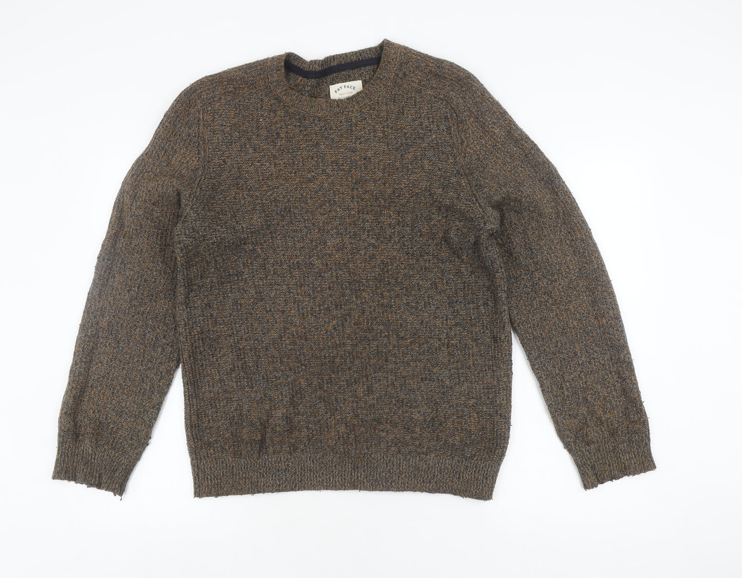 Fat Face Men's Brown Wool Blend Pullover Jumper, S