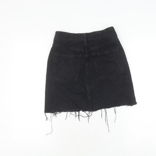 H&M Womens Black Denim Mini Skirt Size 6