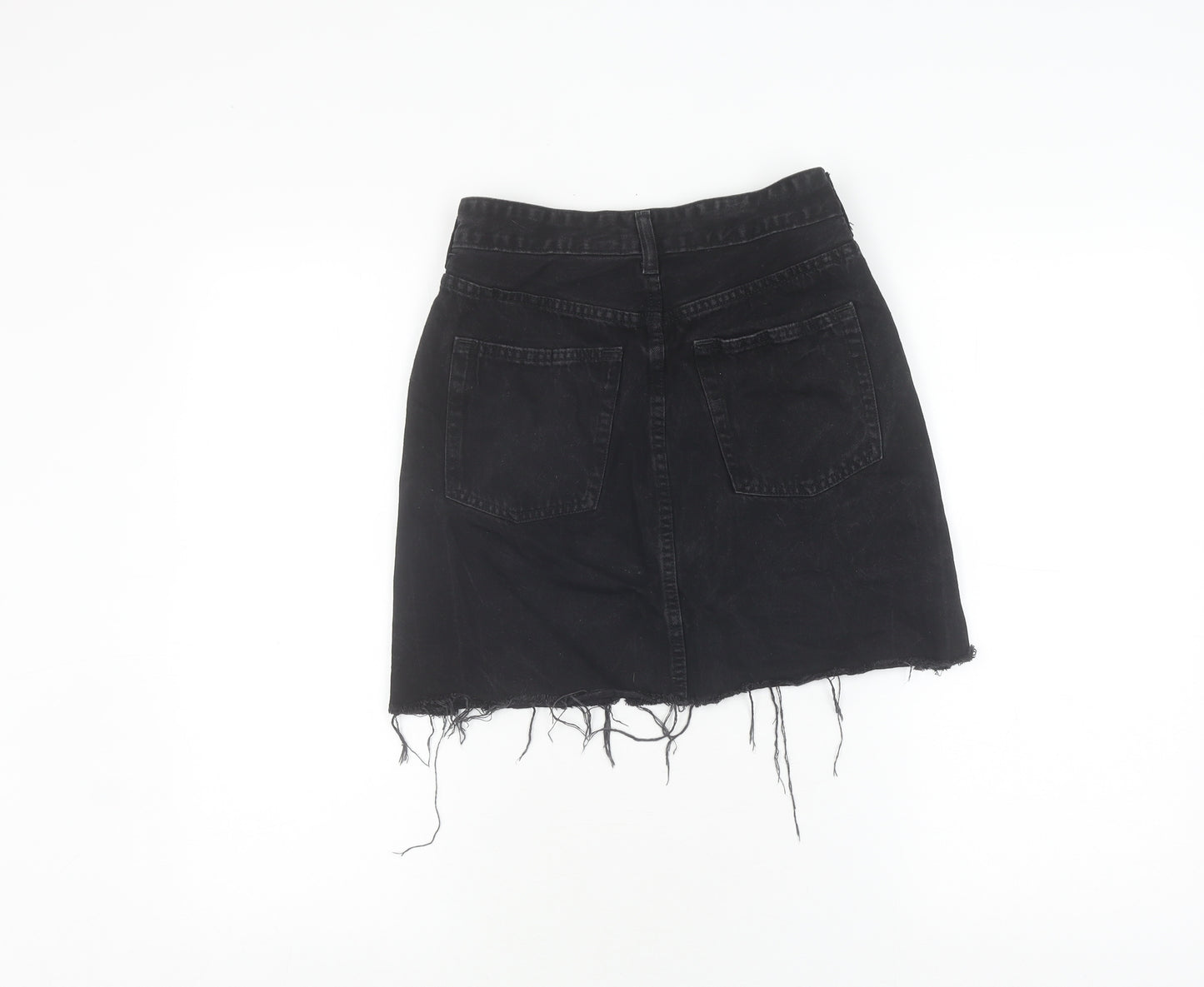 H&M Womens Black Denim Mini Skirt Size 6