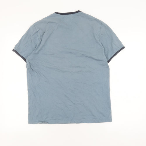 Original Penguin Men’s Blue Cotton Crew Neck T-Shirt - L