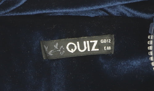 Quiz Women's Blue Puffer Jacket - Size 12