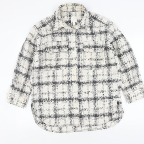 H&M Women's Multicoloured Check Basic Jacket, Size S