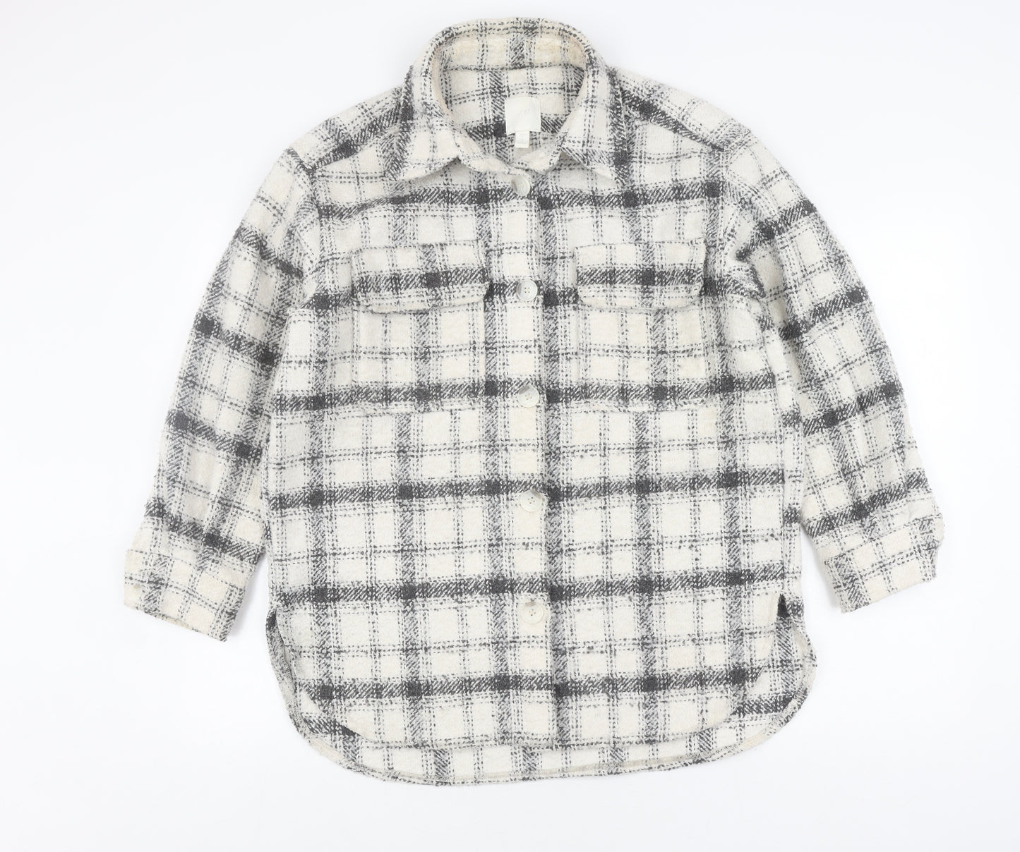 H&M Women's Multicoloured Check Basic Jacket, Size S