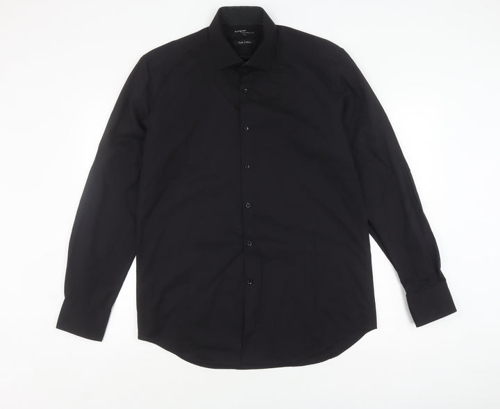 Autograph Men's Black Long Sleeve Slim Fit Shirt