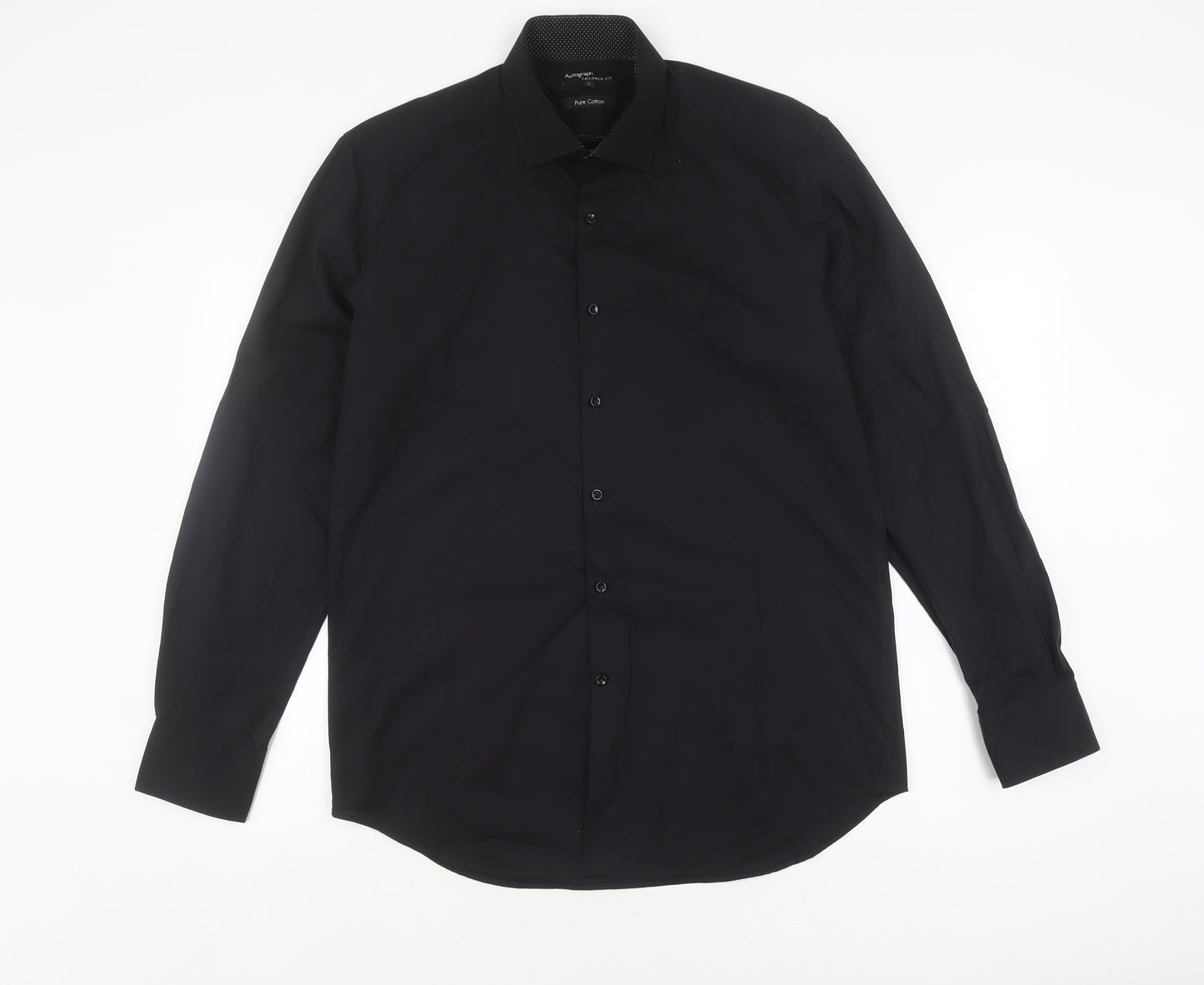 Autograph Men's Black Long Sleeve Slim Fit Shirt