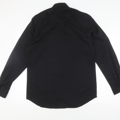 Autograph Men's Black Long Sleeve Slim Fit Shirt