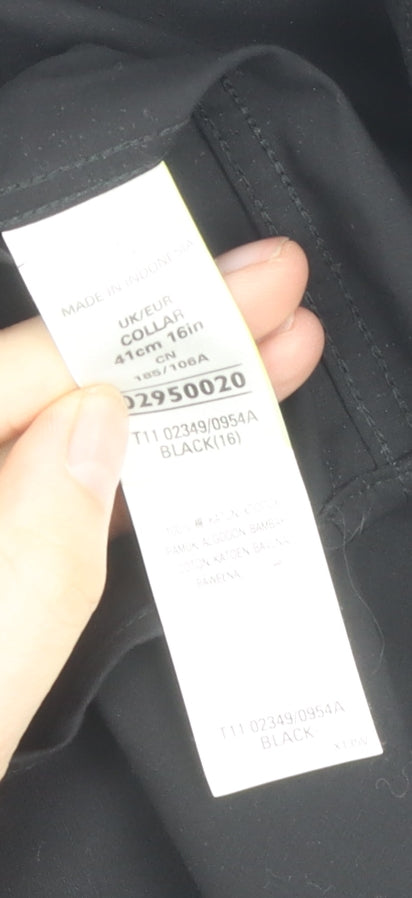 Autograph Men's Black Long Sleeve Slim Fit Shirt