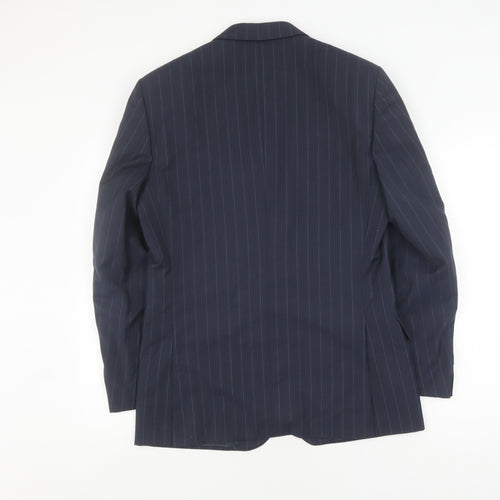 Sidi Men's Blue Striped Suit Jacket 48R