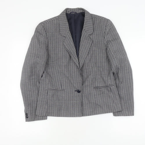 St Michael Women's Black Check Suit Jacket - Size 12