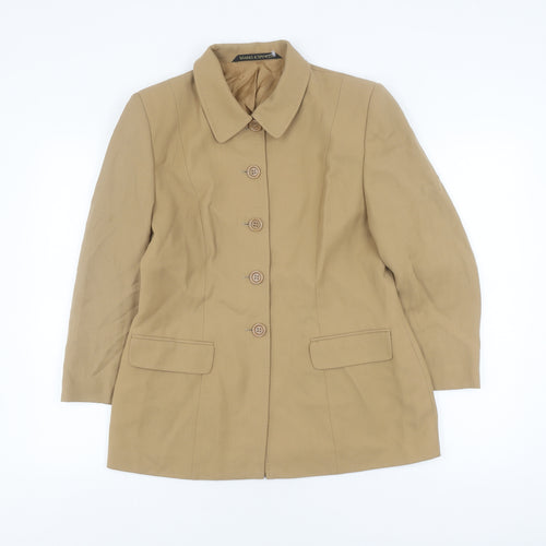 Marks and Spencer Women's Brown Blazer UK 14 Classic Fit