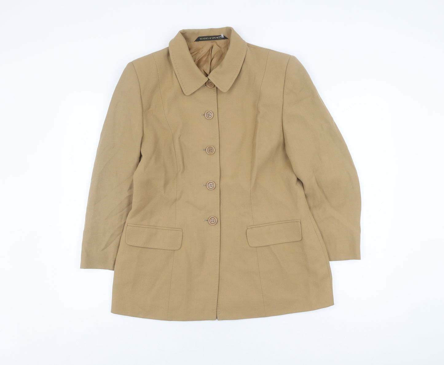 Marks and Spencer Women's Brown Blazer UK 14 Classic Fit