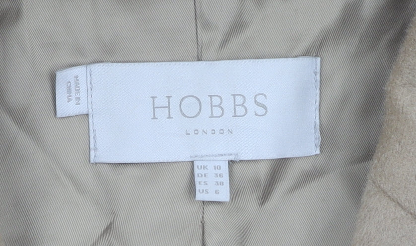 Hobbs Women's Beige Wool Overcoat - Size 10