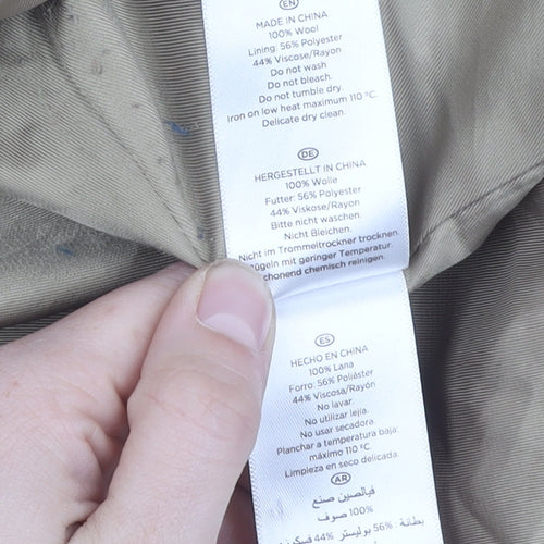 Hobbs Women's Beige Wool Overcoat - Size 10