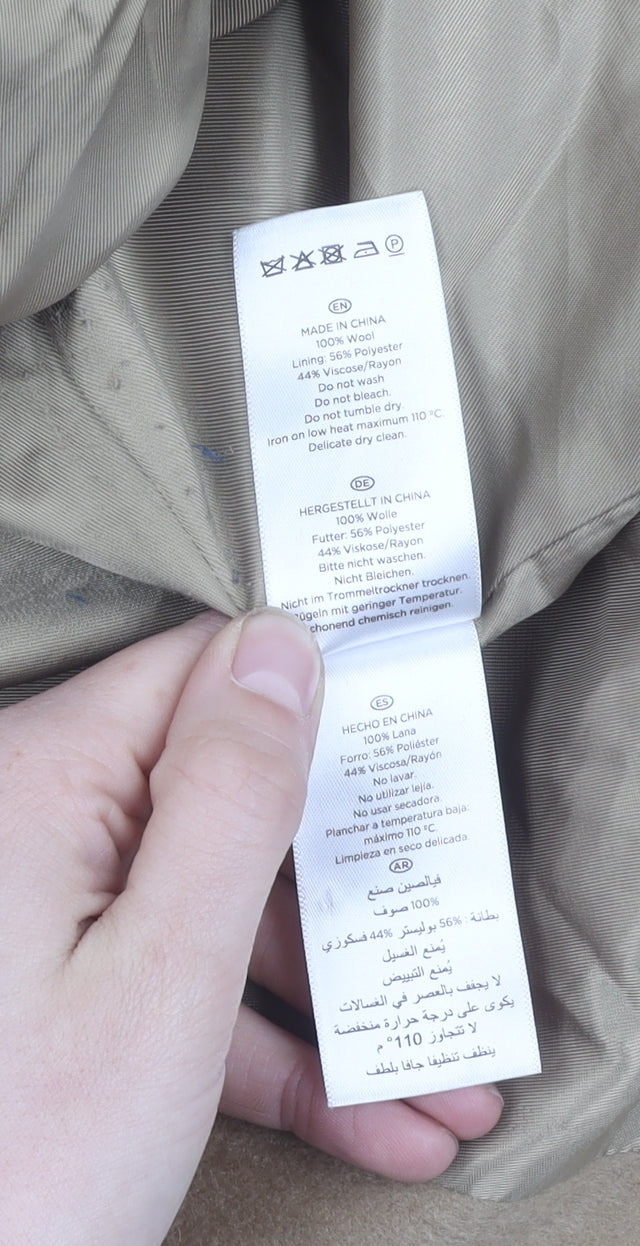 Hobbs Women's Beige Wool Overcoat - Size 10