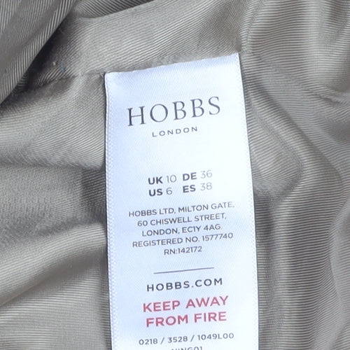 Hobbs Women's Beige Wool Overcoat - Size 10
