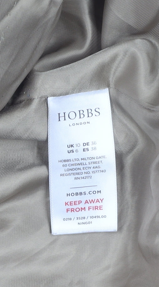 Hobbs Women's Beige Wool Overcoat - Size 10