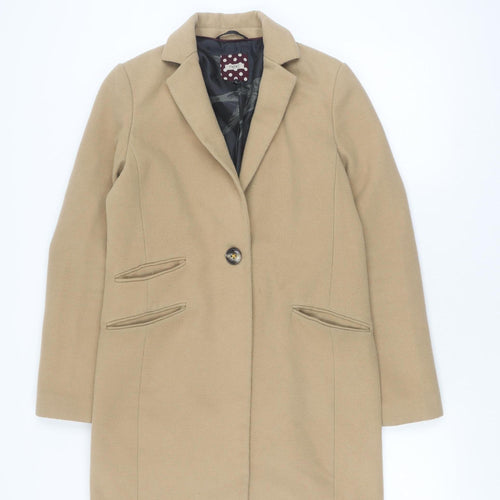 Next Women's Beige Wool Blazer, Size 10, Mid-Length