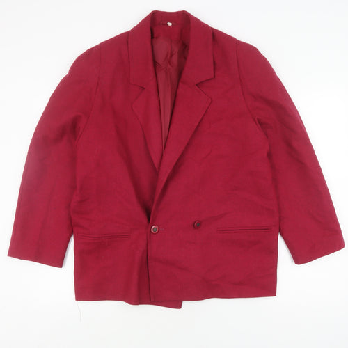 Edinburgh Women's Red Wool Blend Blazer Size 16