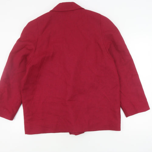 Edinburgh Women's Red Wool Blend Blazer Size 16