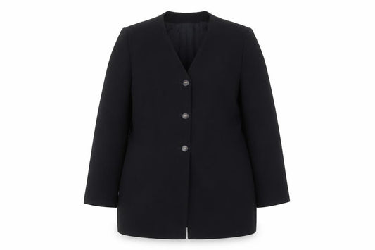 Front view of Viyella Petite Women’s Black Wool Suit Jacket, size UK 12