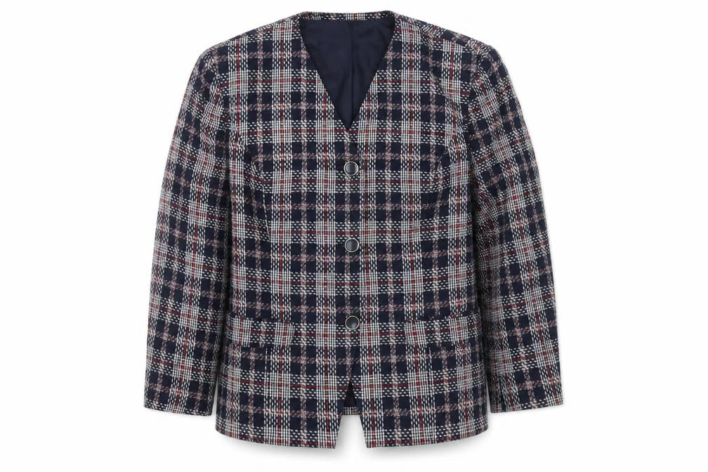 Front view of Eastex Women's Multicoloured Check Tweed Jacket, size 18