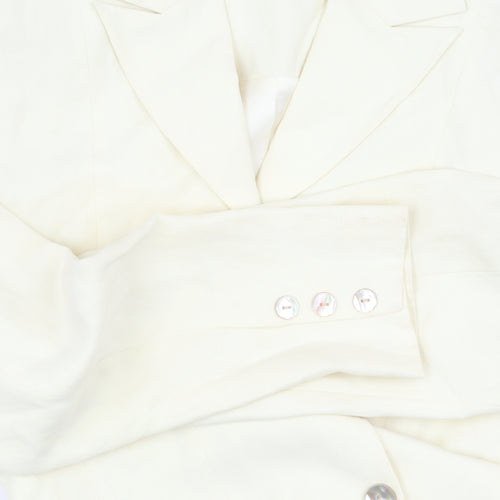 Monsoon Women’s Ivory Silk Linen Suit Jacket - Size 10