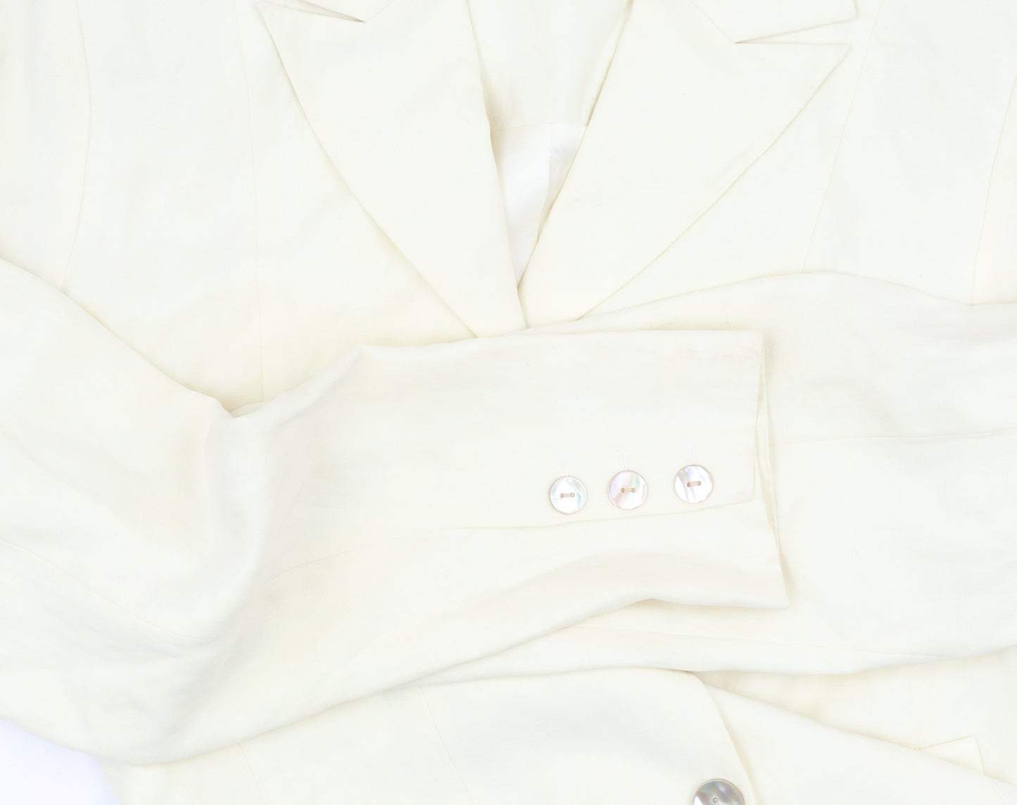 Monsoon Women’s Ivory Silk Linen Suit Jacket - Size 10